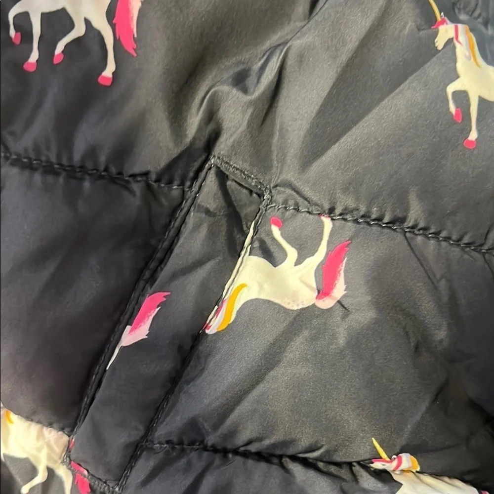 Kids Unicorn Print Jacket - Black